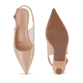 Tresmode Tokyo Beige Women's Dress Kitten Heel Pumps