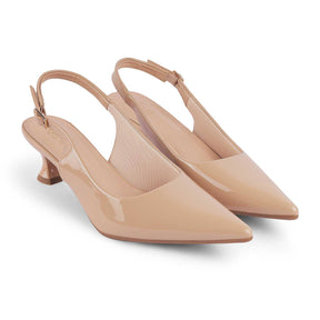 Tresmode Tokyo Beige Women's Dress Kitten Heel Pumps