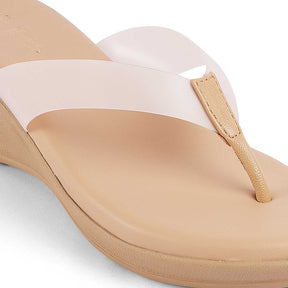 Tresmode Ternto Beige Women's Casual Wedge Sandals