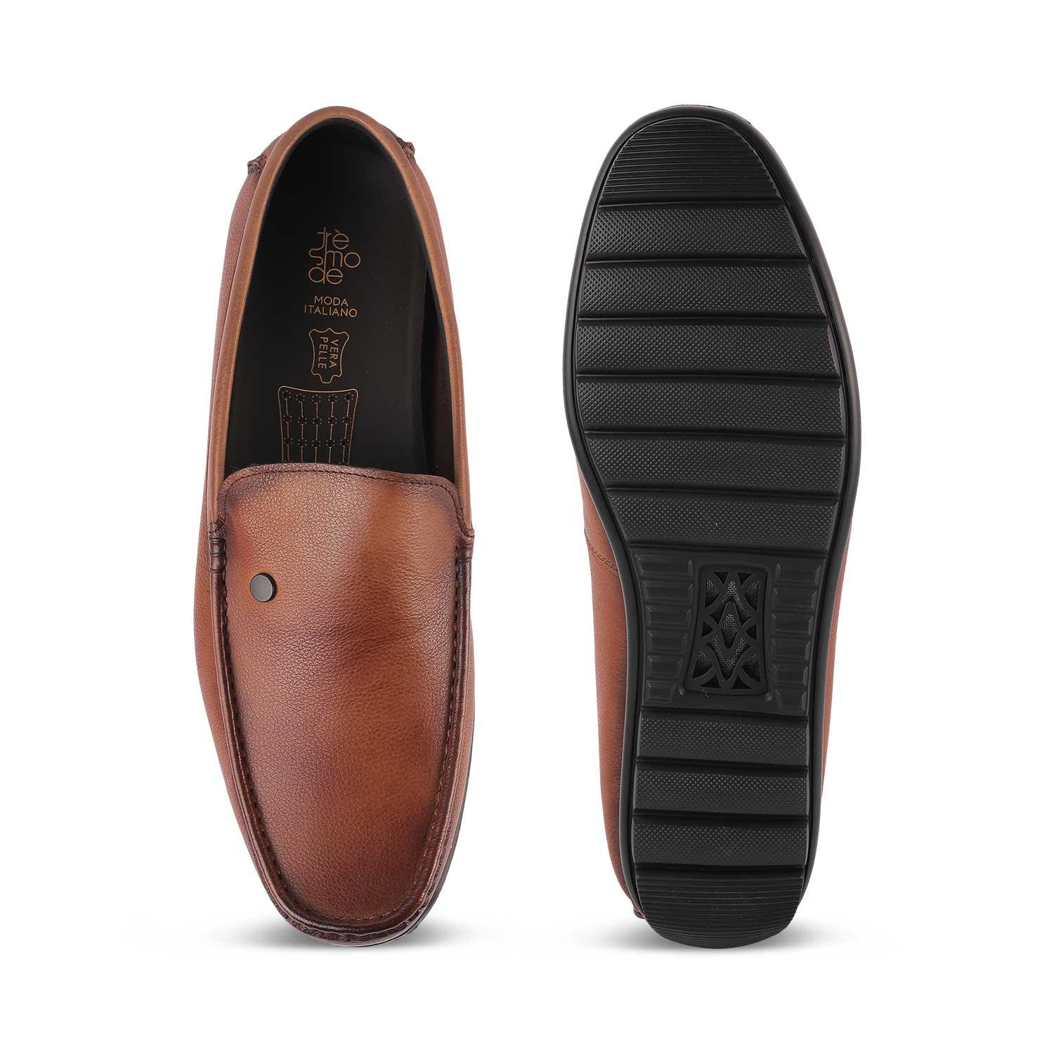 Trev Tan Men's Versatile Leather Loafers Tresmode