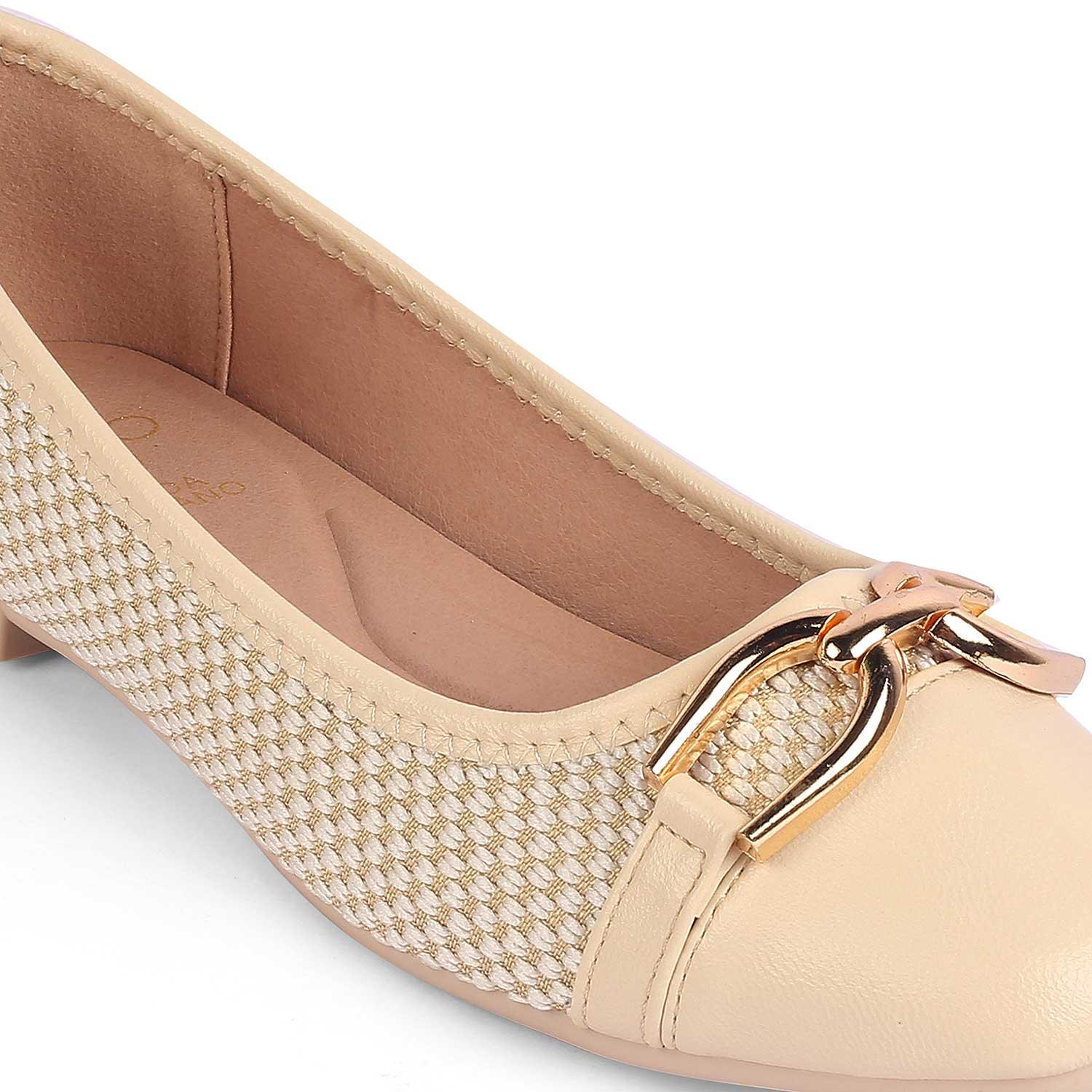 Yolky Beige Dress Ballerinas For Women Tresmode