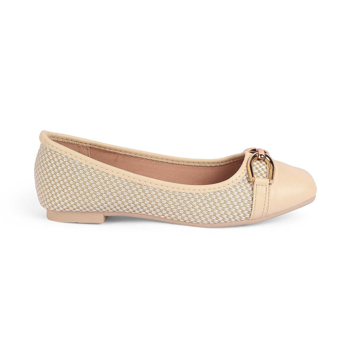 Tresmode Yolky Beige Women's Dress Ballerinas