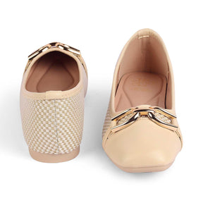 Yolky Beige Women's Modern Ballerinas Tresmode