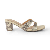 Tresmode Snafun Beige Women's Dress Block Heel Sandals