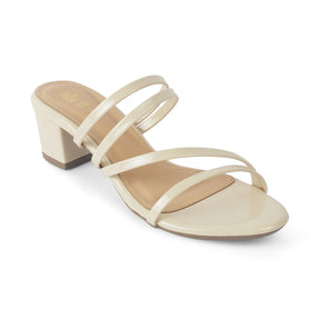 Tresmode Teuice Beige Women's Dress Block Heel Sandals