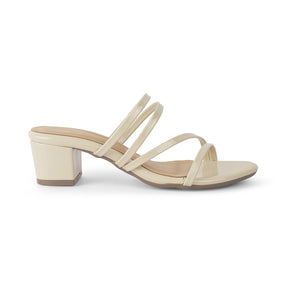 Tresmode Teuice Beige Women's Dress Block Heel Sandals