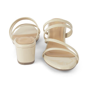 Tresmode Teuice Beige Women's Dress Block Heel Sandals