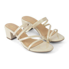 Tresmode Teuice Beige Women's Dress Block Heel Sandals