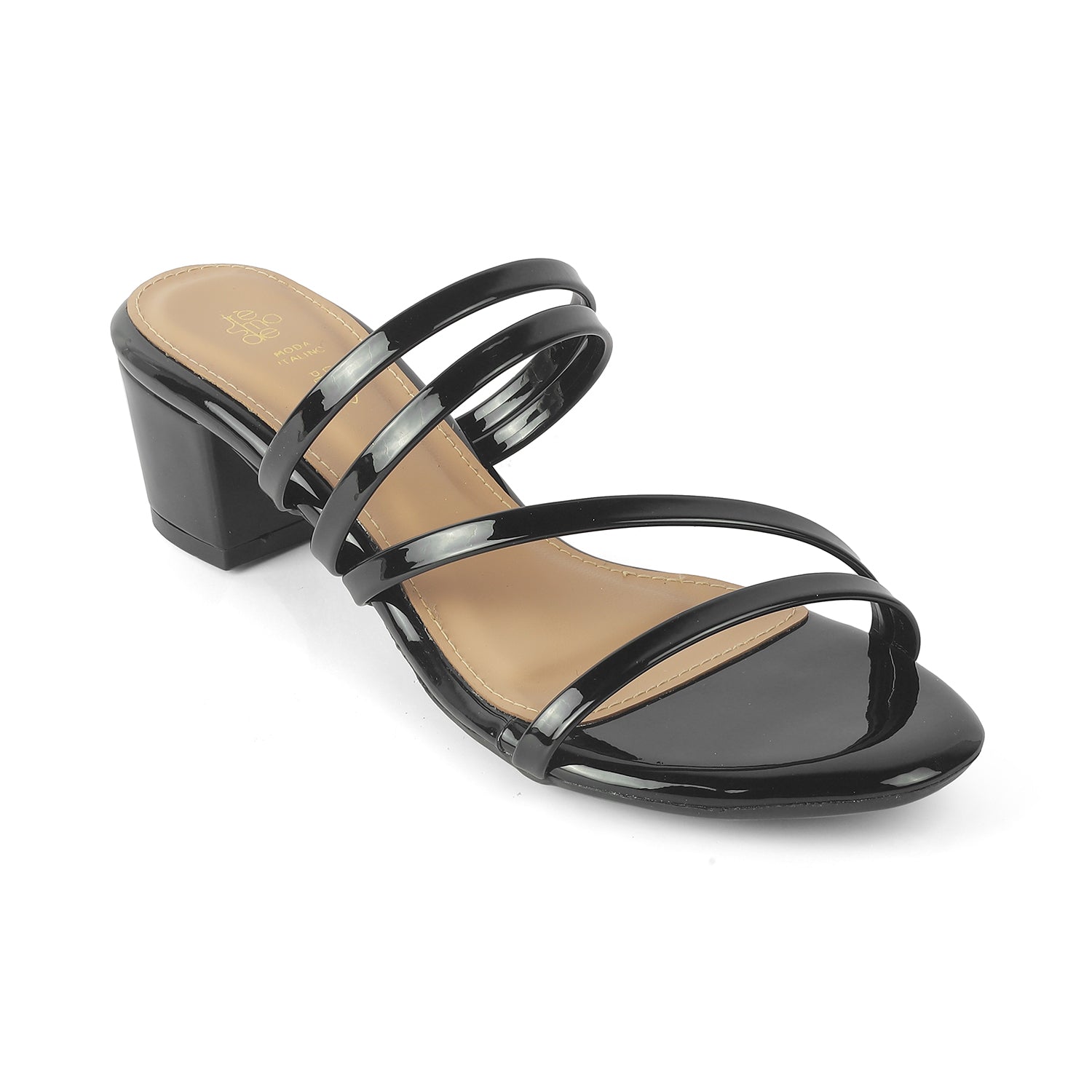 Tresmode Teuice Black Women's Dress Block Heel Sandals