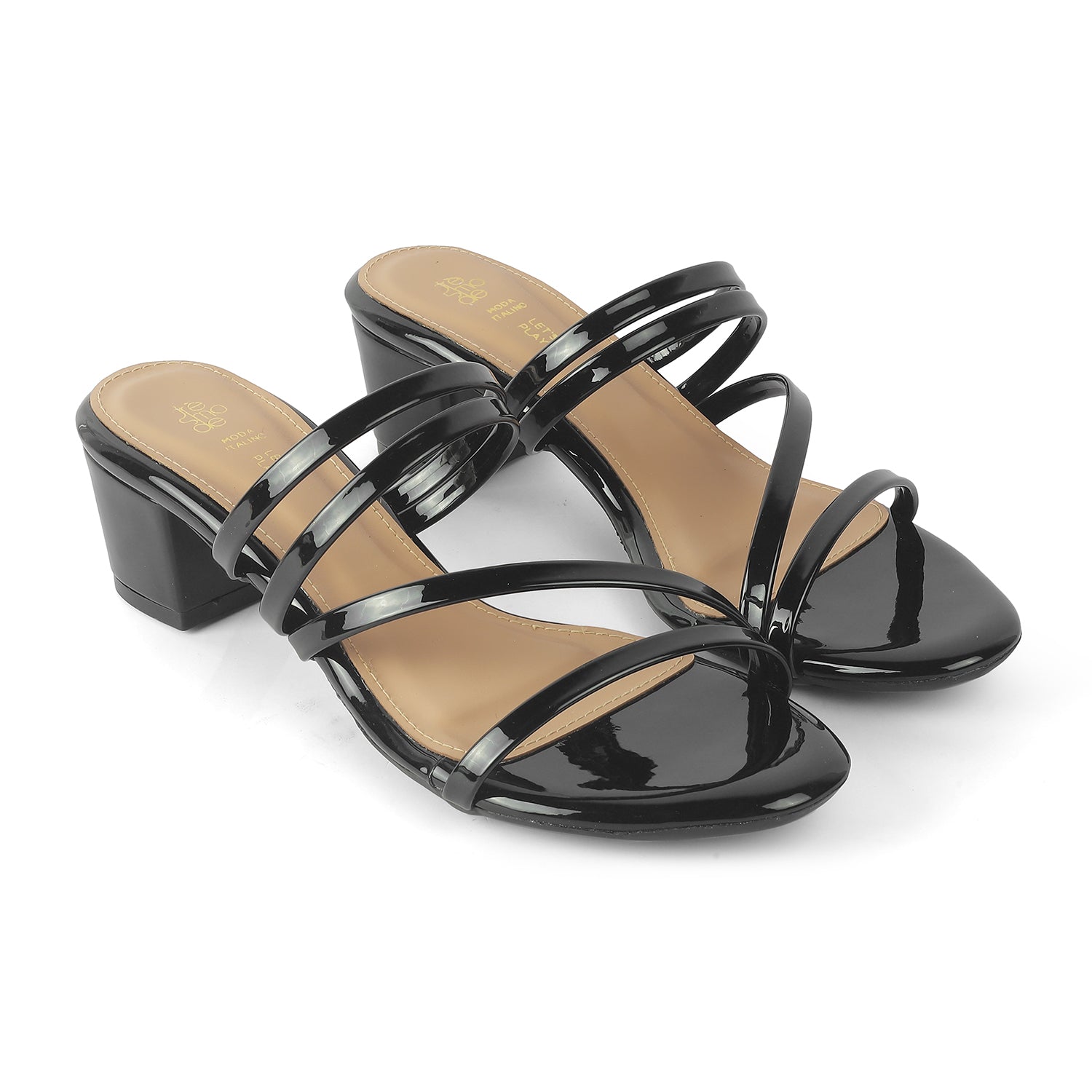 Tresmode Teuice Black Women's Dress Block Heel Sandals