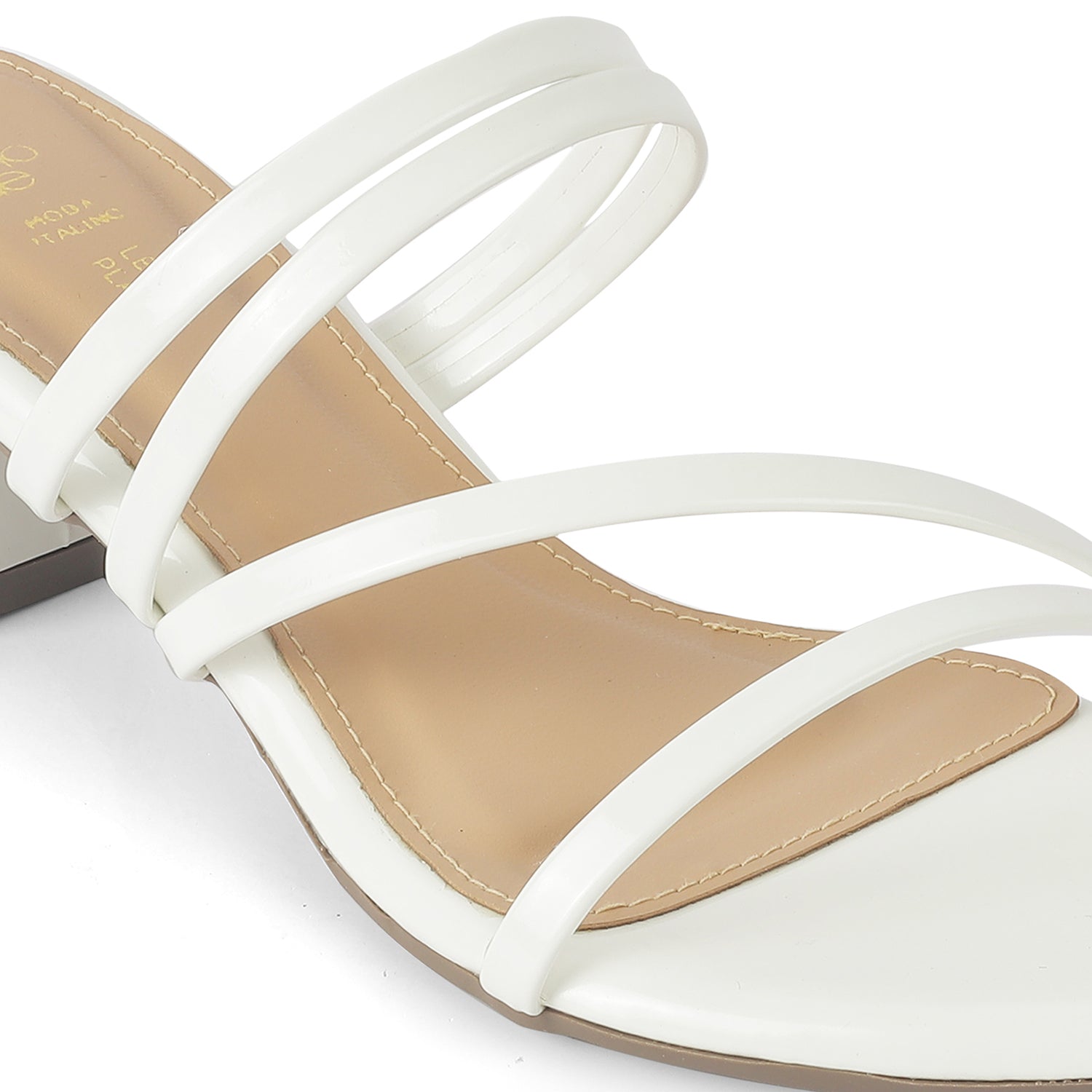 Tresmode Teuice White Women's Dress Block Heel Sandals