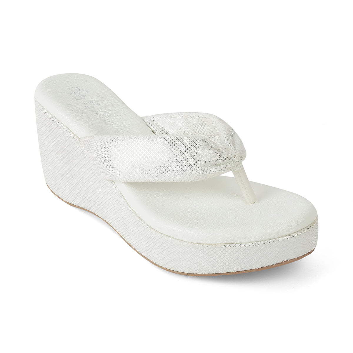 Women's White Wedge Heel Sandals Tresmode