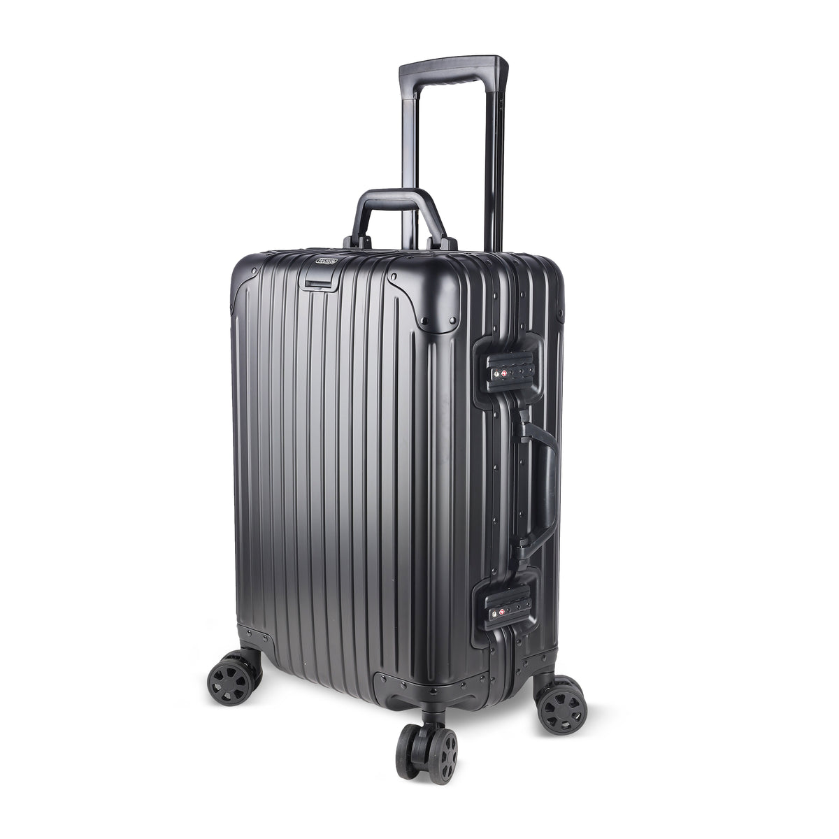 Tresmode Stitch Black 20-inch Check-in Luggage Bag