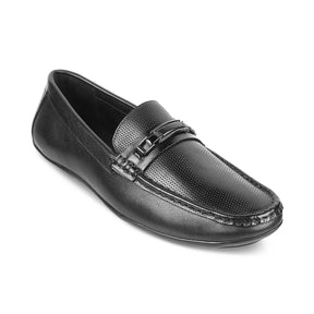 The Abia Black Men's Leather Driving Loafers Tresmode - Tresmode