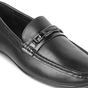 The Abia Black Men's Leather Driving Loafers Tresmode - Tresmode