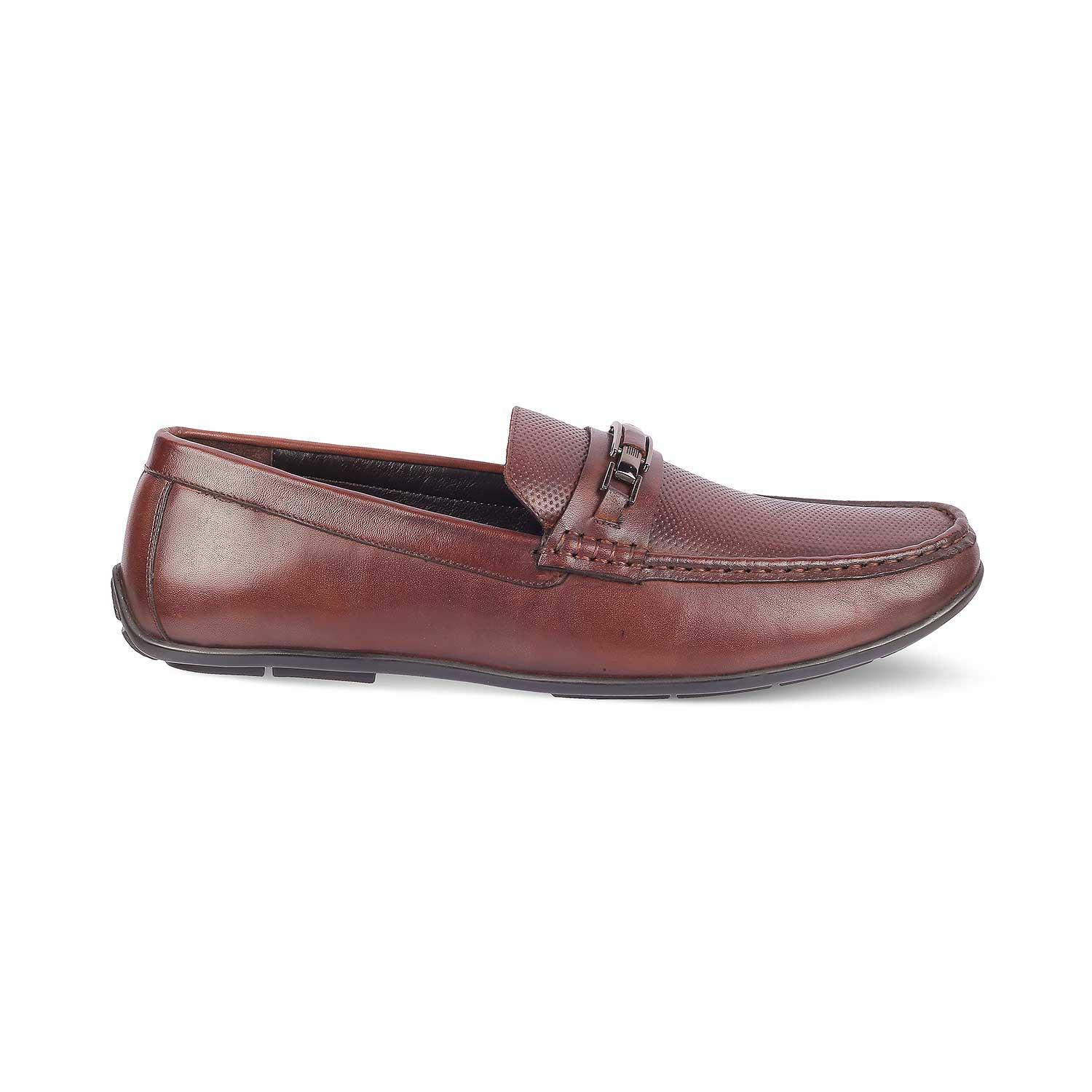 The Abia Brown Men's Leather Driving Loafers Tresmode - Tresmode