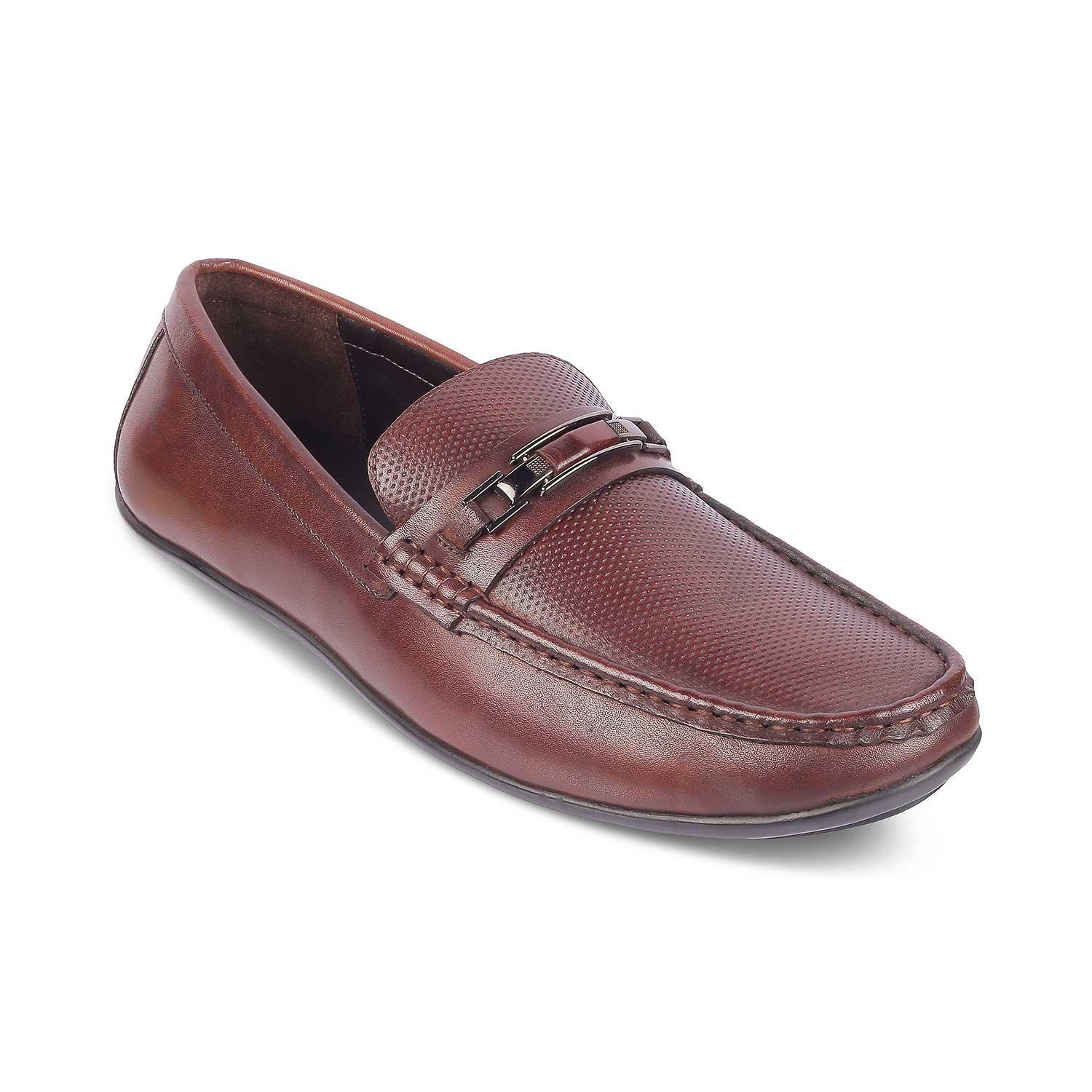 The Abia Brown Men's Leather Driving Loafers Tresmode - Tresmode