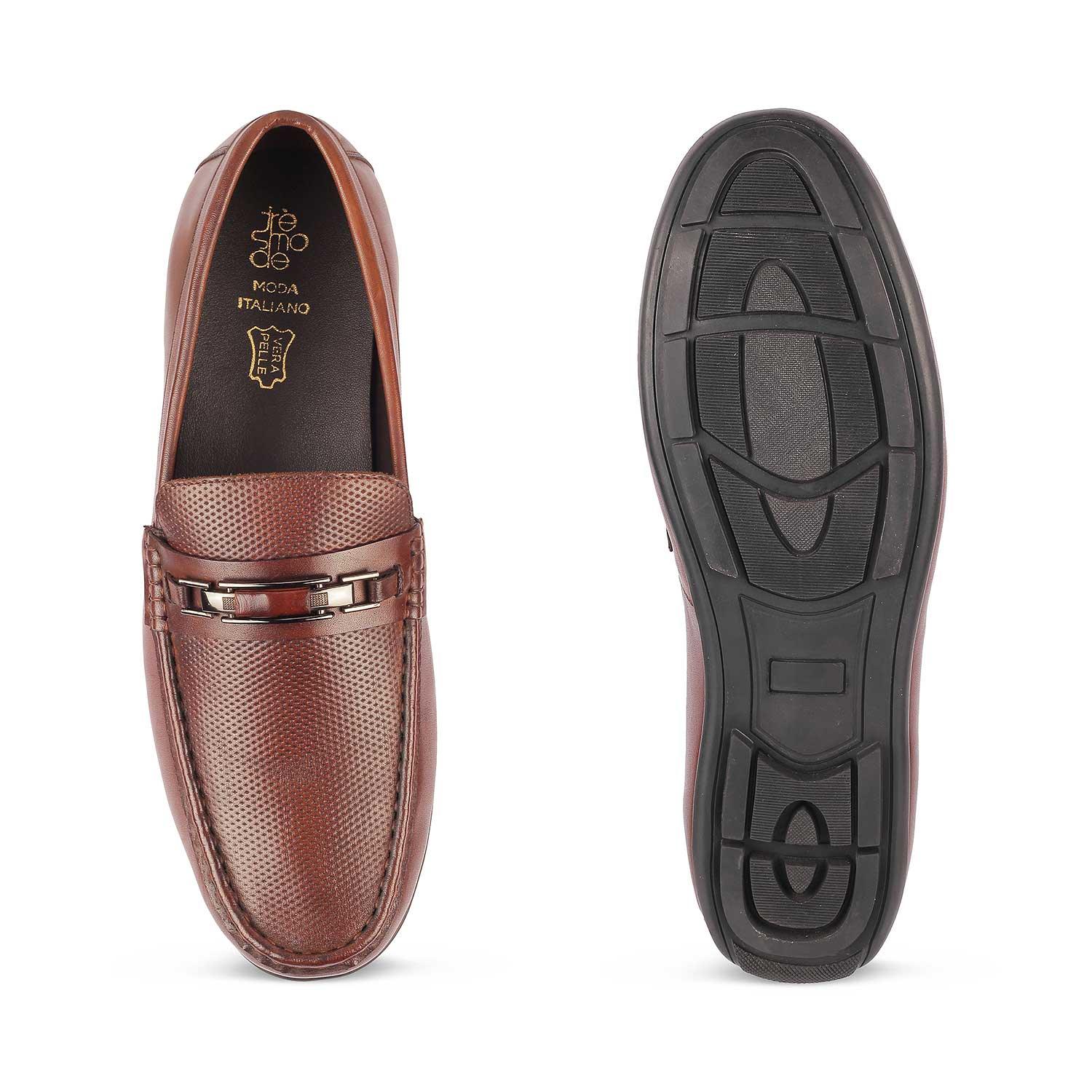 The Abia Brown Men's Leather Driving Loafers Tresmode - Tresmode