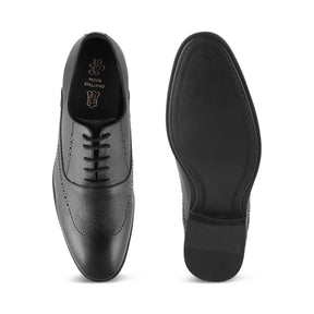 The Alberta Black Men's Oxford Brogue Lace Ups Tresmode - Tresmode