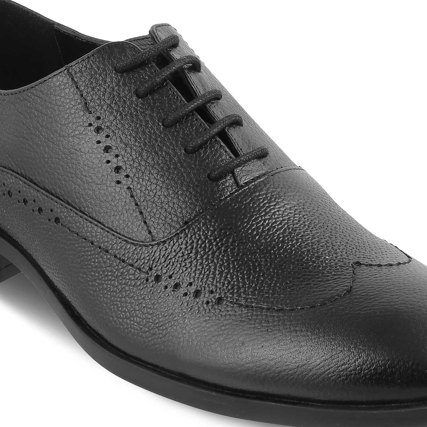 The Alberta Black Men's Oxford Brogue Lace Ups Tresmode - Tresmode