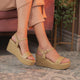 The Amst Beige Women's Dress Wedge Sandals Tresmode