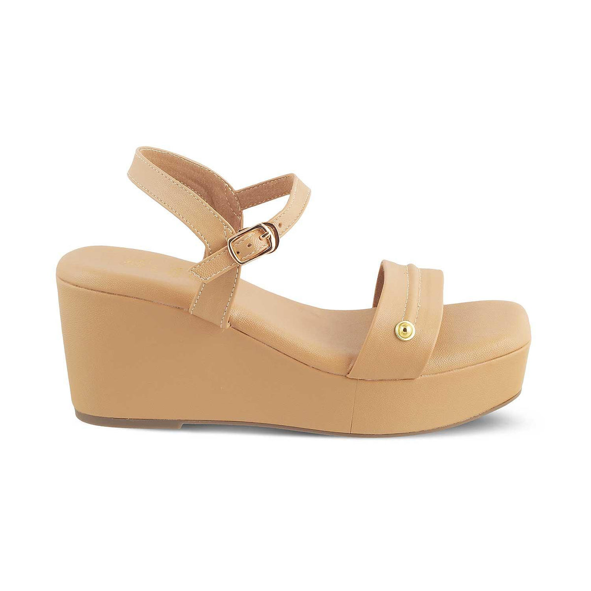 The Amst Beige Women's Dress Wedge Sandals Tresmode - Tresmode