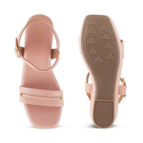 The Amst Pink Women's Dress Wedge Sandals Tresmode - Tresmode