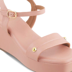 The Amst Pink Women's Dress Wedge Sandals Tresmode - Tresmode