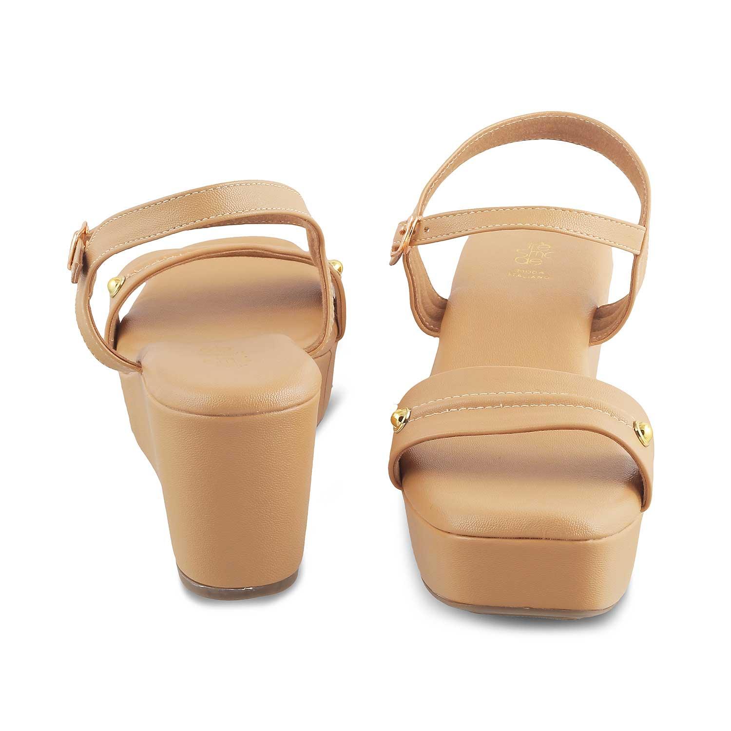 The Amsterdam Beige Women's Dress Wedge Sandals Tresmode - Tresmode