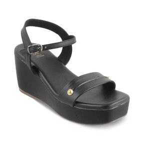 The Amsterdam Black Women's Dress Wedge Sandals Tresmode - Tresmode