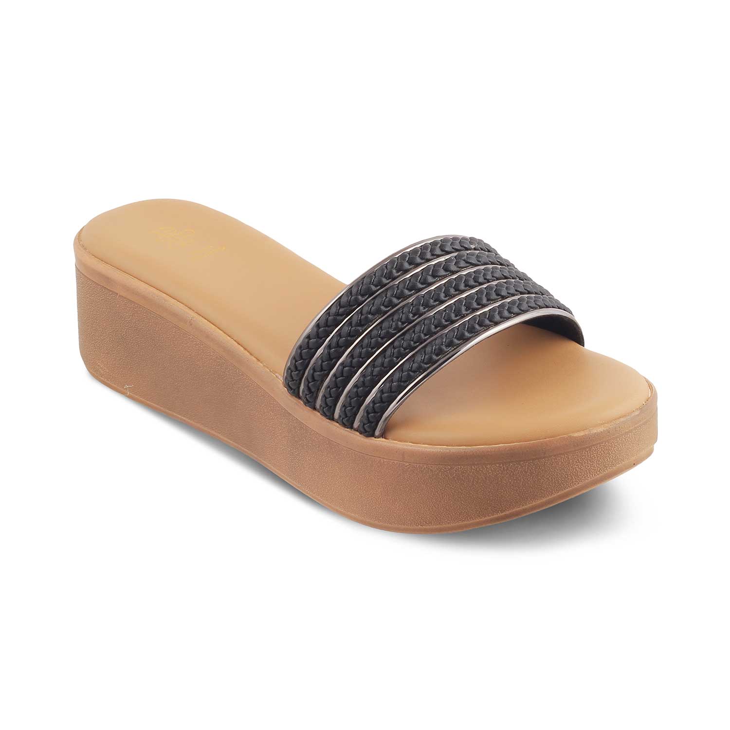 The Andiamo Black Women's Platform Wedge Sandals Tresmode - Tresmode
