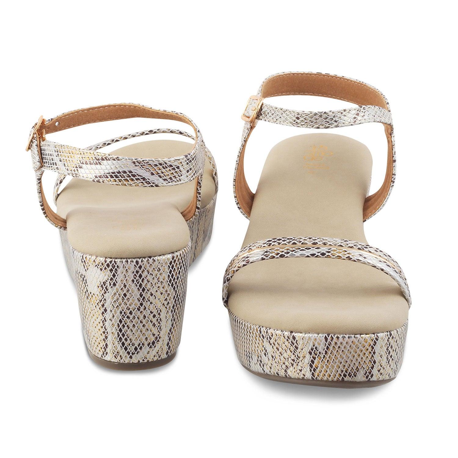 The Anger Gold Women's Dress Wedge Sandals Tresmode - Tresmode