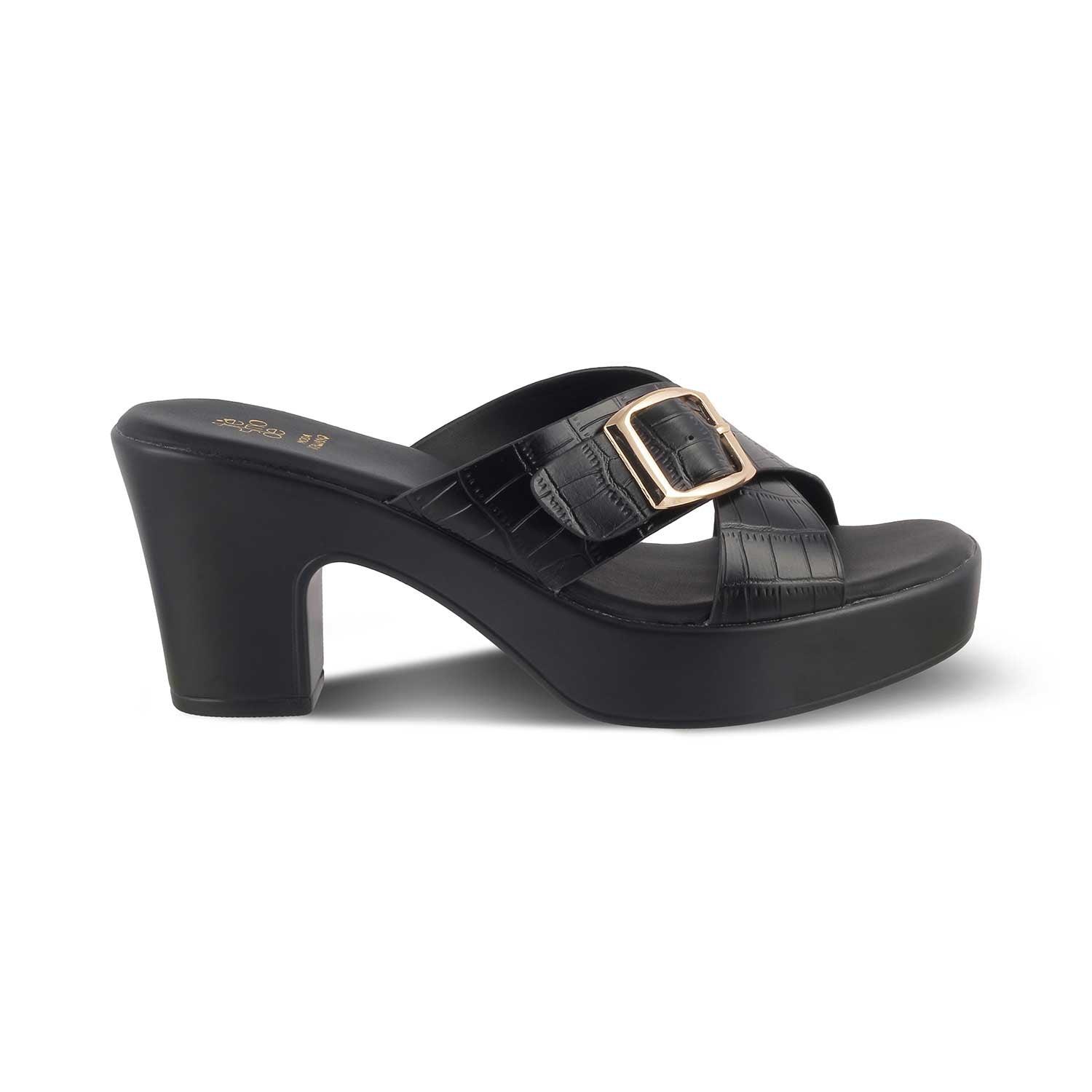 The Argentia Black Women's Dress Block Heel Sandals Tresmode - Tresmode