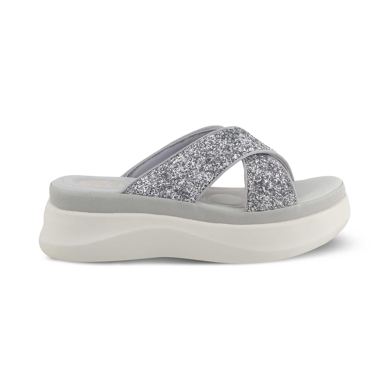 The Tolon Silver Women's Dress Wedge Sandals Tresmode - Tresmode