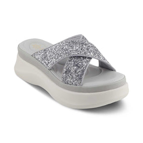 The Tolon Silver Women's Dress Wedge Sandals Tresmode - Tresmode