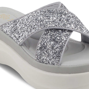 The Arlon Silver Women's Dress Wedge Sandals Tresmode - Tresmode