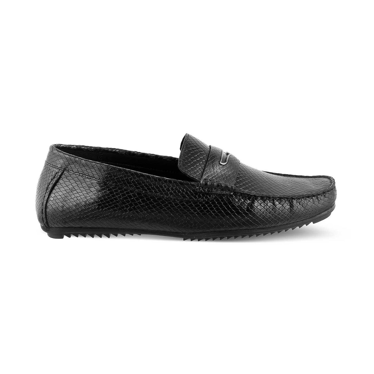 The Astro Black Men's Leather Loafers Tresmode - Tresmode