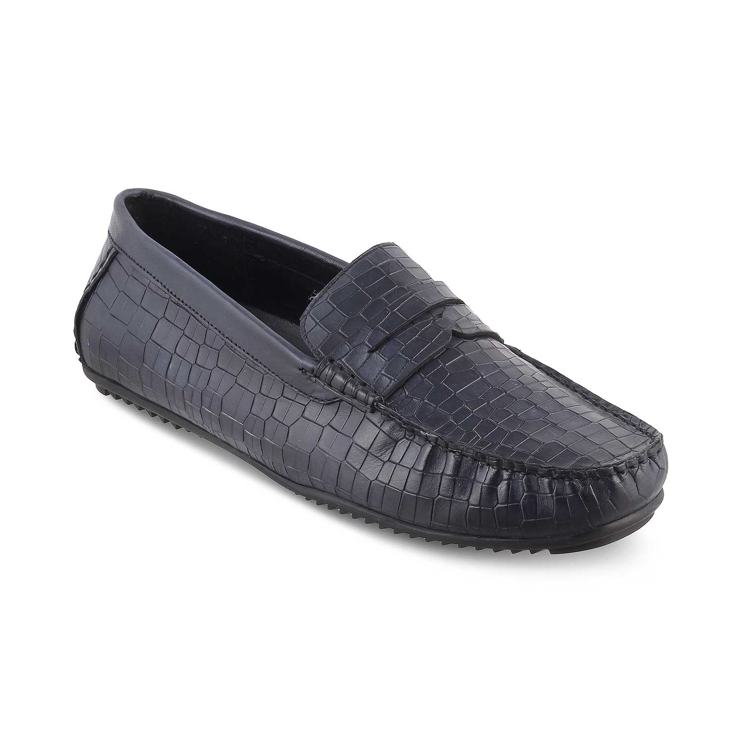 The Avyo Blue Men's Leather Loafers Tresmode - Tresmode