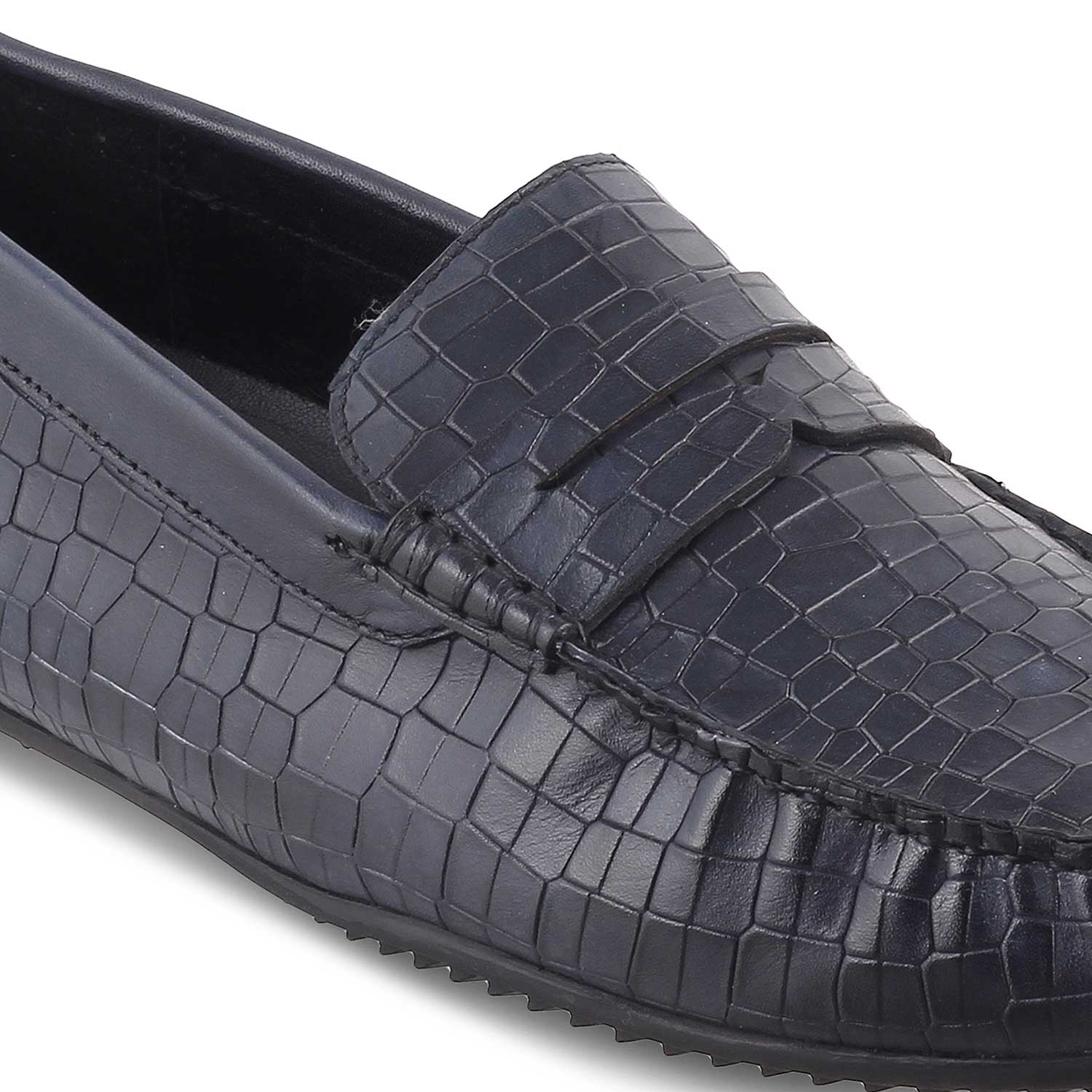 The Avyo Blue Men's Leather Loafers Tresmode - Tresmode