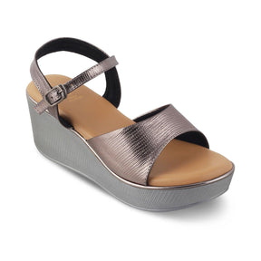 The Bannes Pewter Women's Dress Wedge Sandals Tresmode - Tresmode