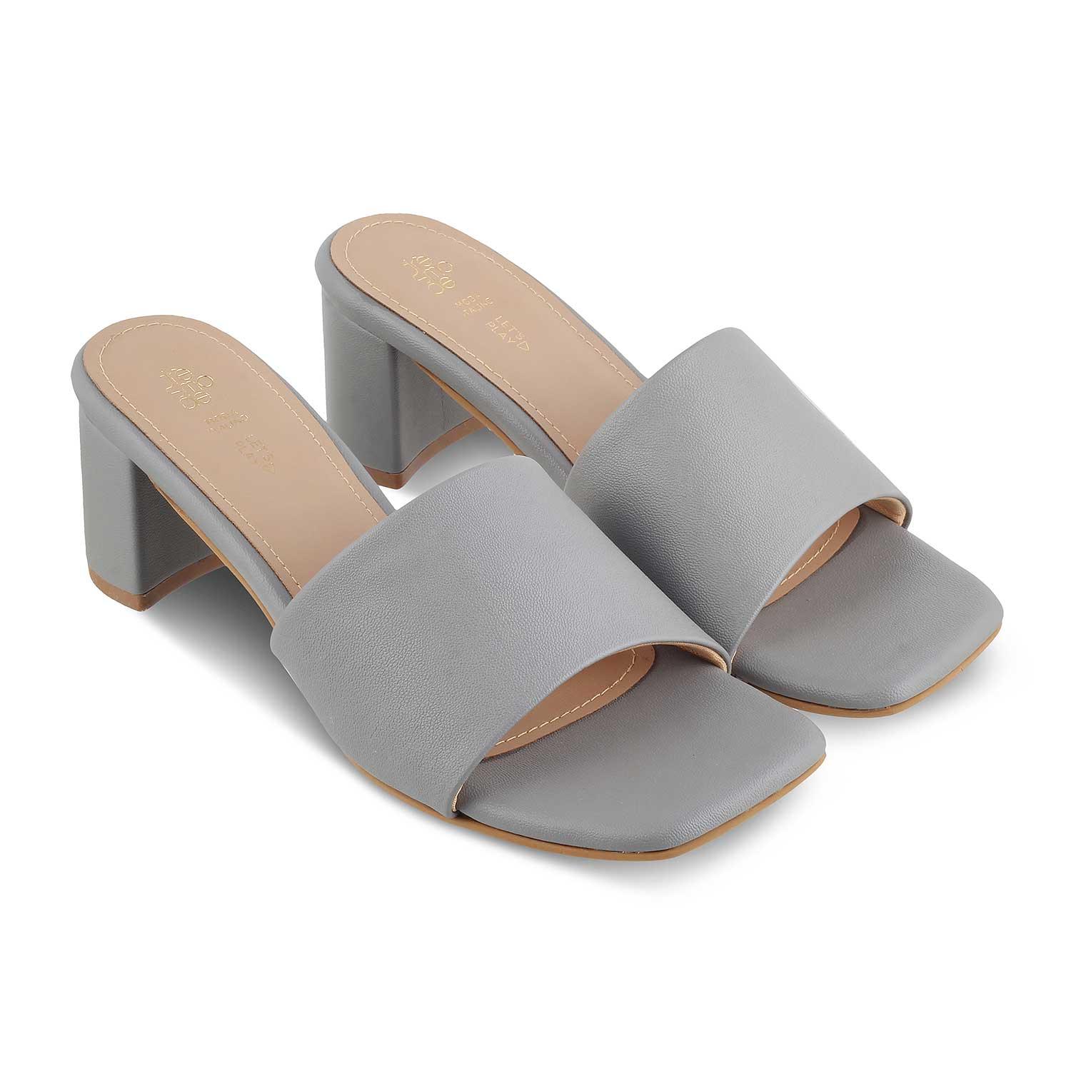 The Barie Grey Women's Casual Block Heel Sandals Tresmode - Tresmode