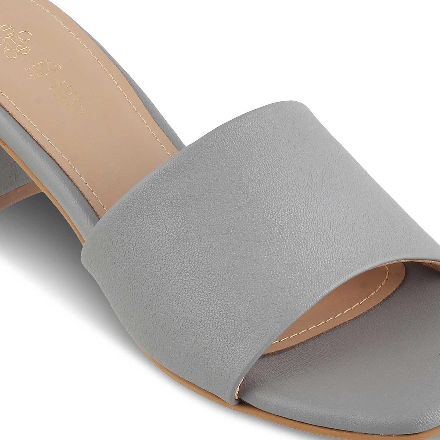 The Barie Grey Women's Casual Block Heel Sandals Tresmode - Tresmode