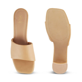 The Baarz Beige Women's Casual Block Heel Sandals Tresmode - Tresmode