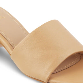 The Baarz Beige Women's Casual Block Heel Sandals Tresmode - Tresmode