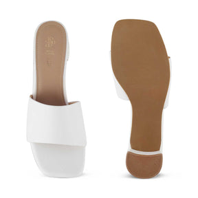 The Bariz White Women's Casual Block Heel Sandals Tresmode - Tresmode