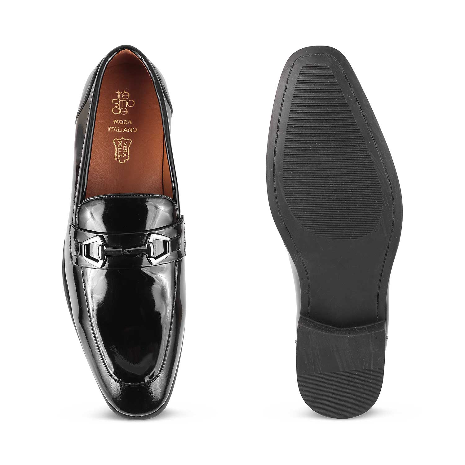 The Biden Black Men's Leather Loafers Tresmode - Tresmode