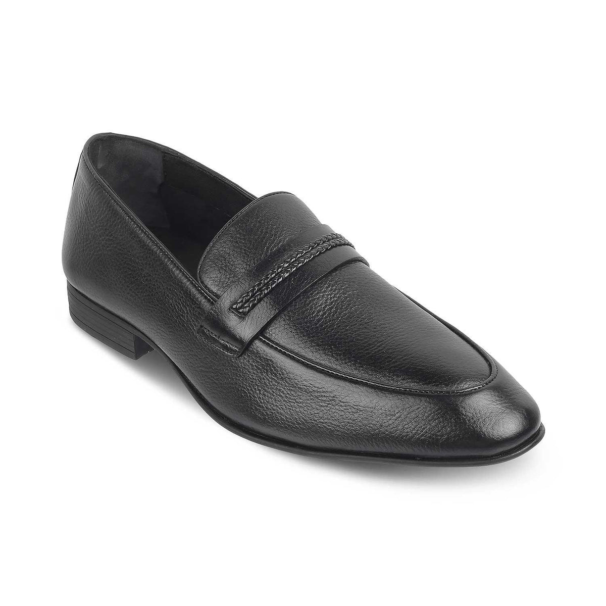 The Bochum Black Men's Leather Loafers Tresmode - Tresmode