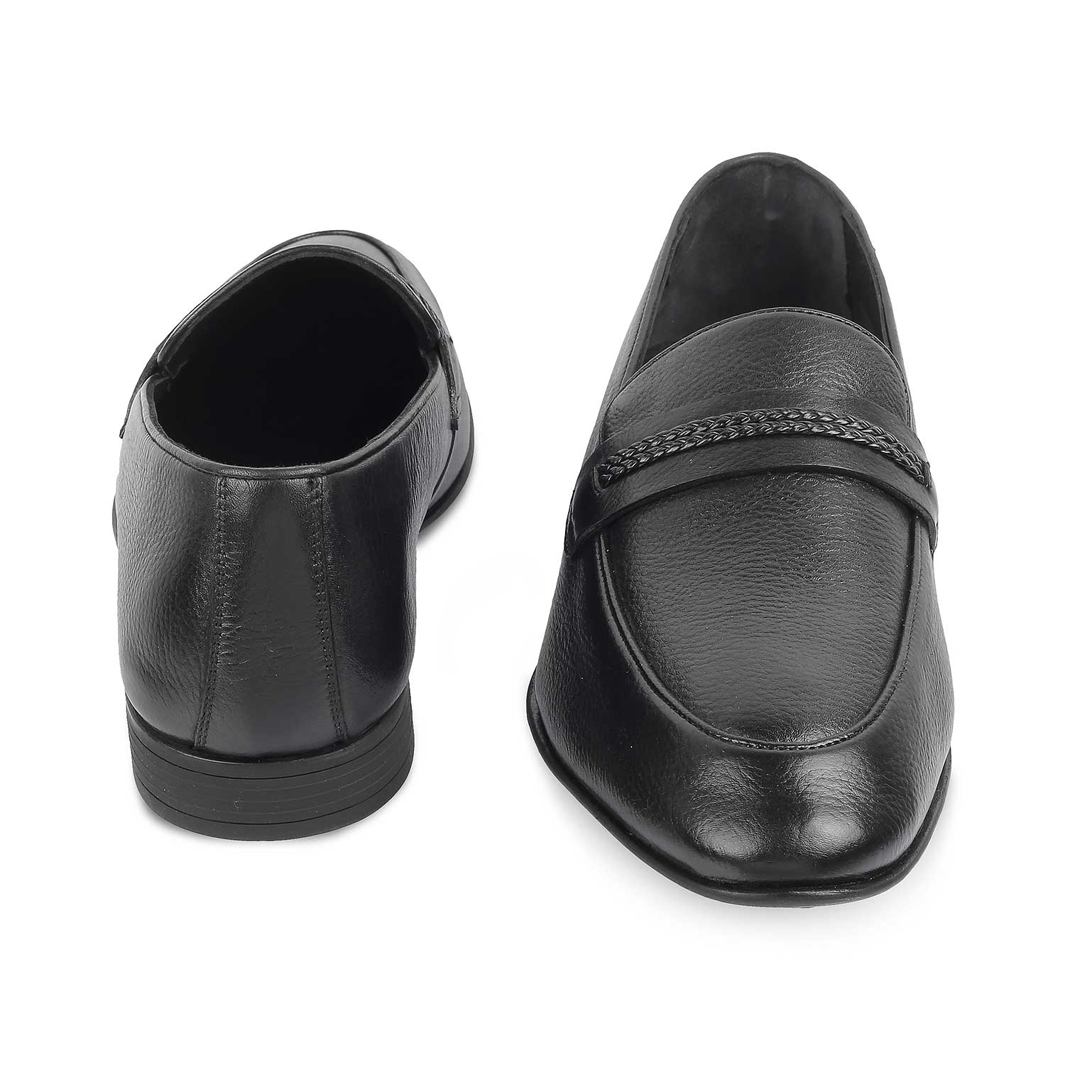 The Bochum Black Men's Leather Loafers Tresmode - Tresmode