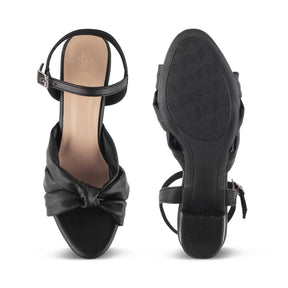 The Boem TMM-7 Black Women's Dress Block Heel Sandals Tresmode - Tresmode