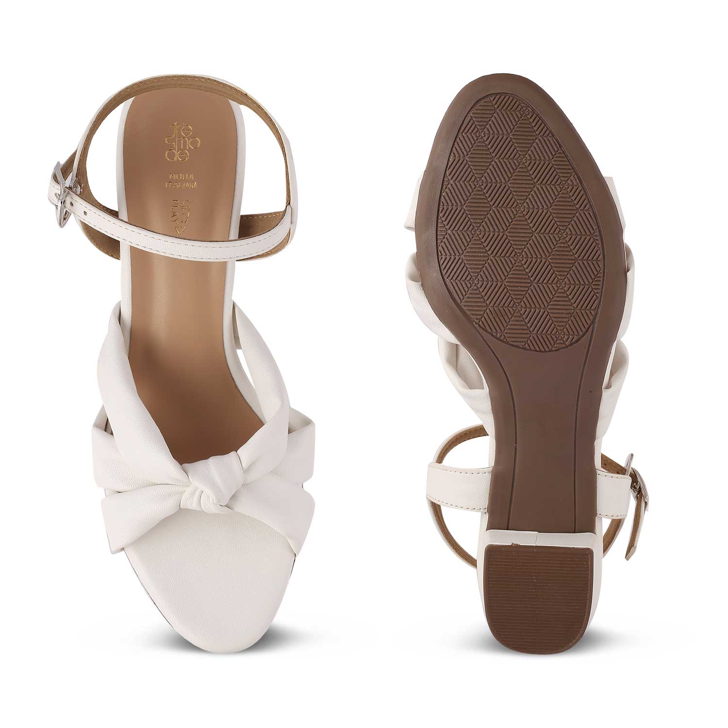 The Boem White Women's Dress Block Heel Sandals - Tresmode